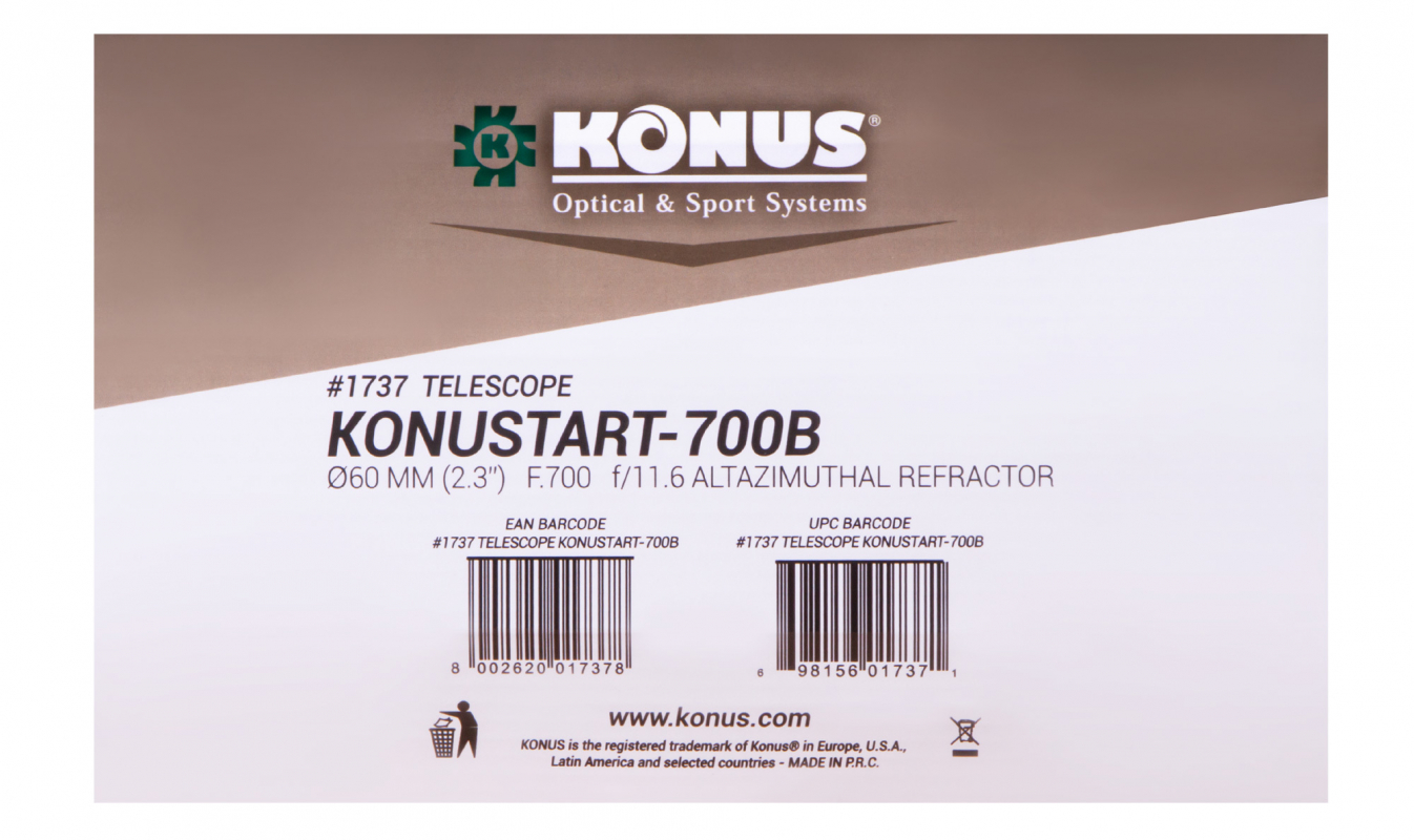 Телескоп Konus Konustart-700B 60/700 AZ
