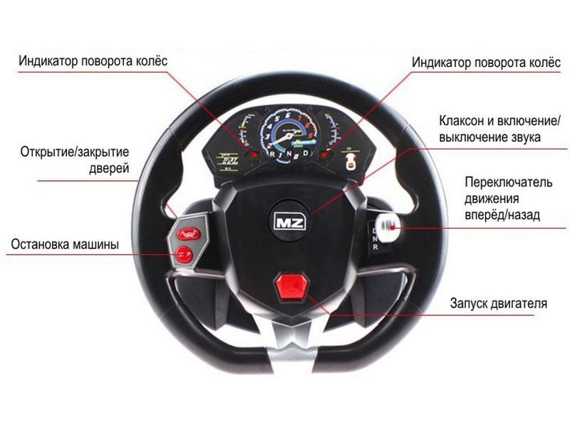 Р/У машина MZ Ferrari La Ferrari 2290F 1/14 GYRO-руль, открываются двери +акб