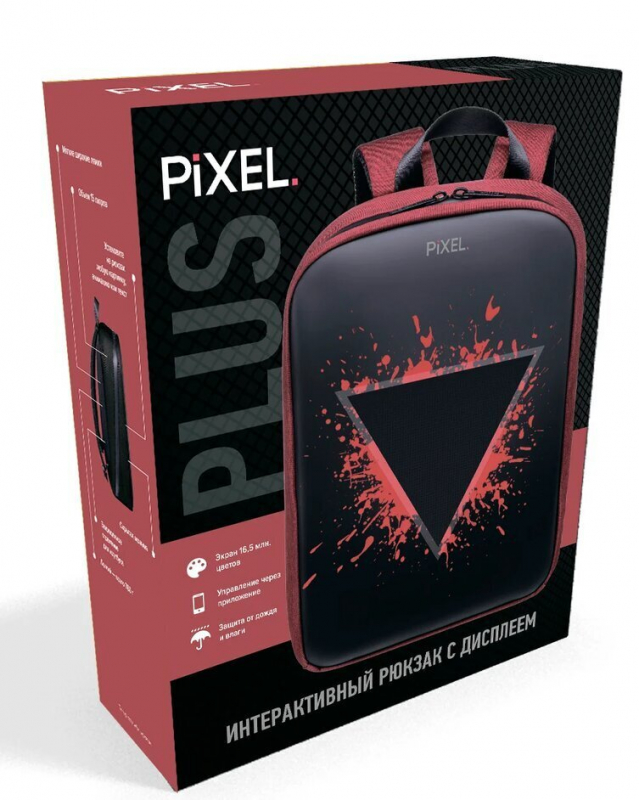 Рюкзак с дисплеем Pixel PLUS 2.0 - Red Line (бордовый) Рюкзак с дисплеем Pixel PLUS 2.0 - Red Line (бордовый)