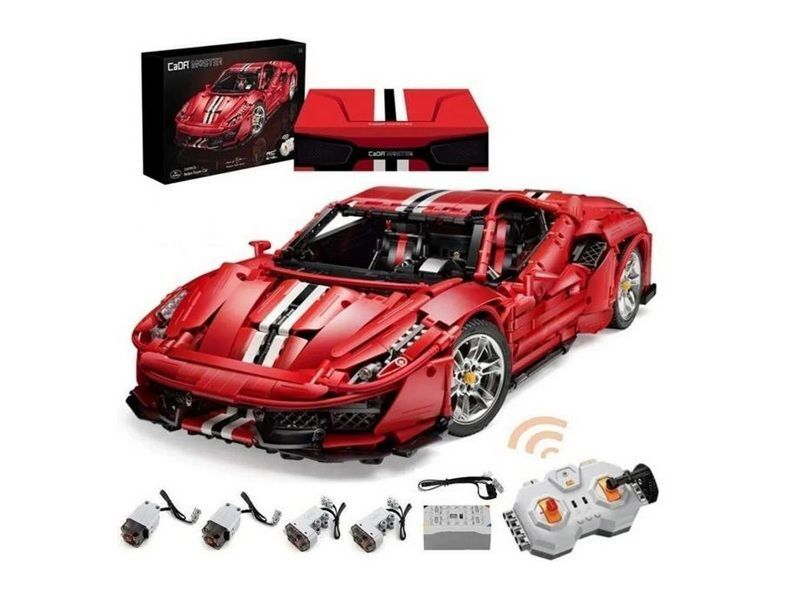 Радиоуправляемый конструктор CaDA MASTER споркар Italian Super Car, красный 1/8 (3187 деталей)