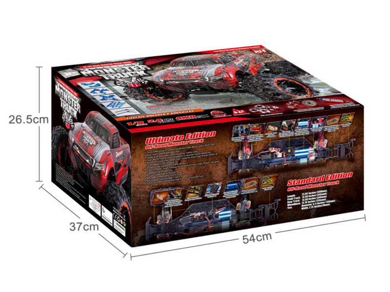 Радиоуправляемый монстр Remo Hobby Dinosaurs Master Brushless UPGRADE (красный) 4WD 2.4G 1/8 RTR