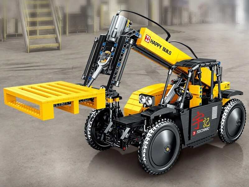 Радиоуправляемый конструктор RCM вилочный погрузчик (1458+ деталей)