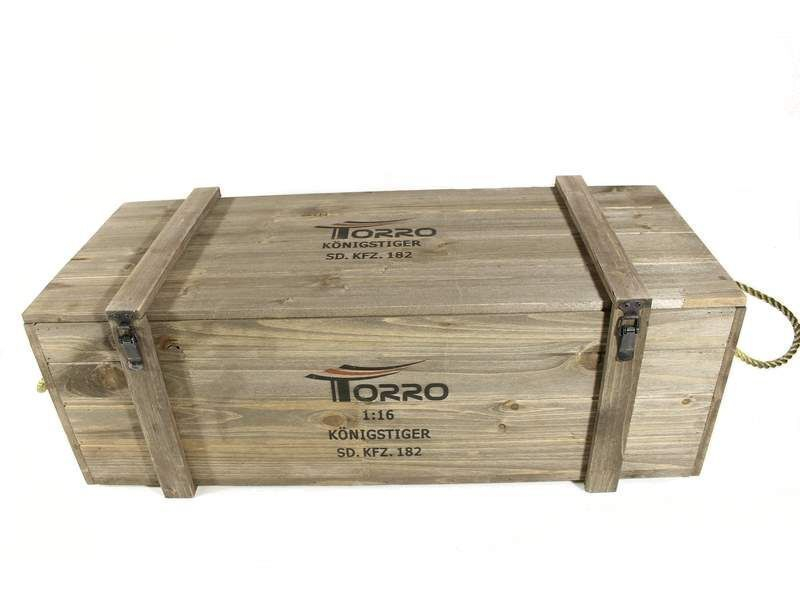 Р/У танк Torro King Tiger (башня Henschel) 1/16 2.4G, ИК-пушка, деревянная коробка