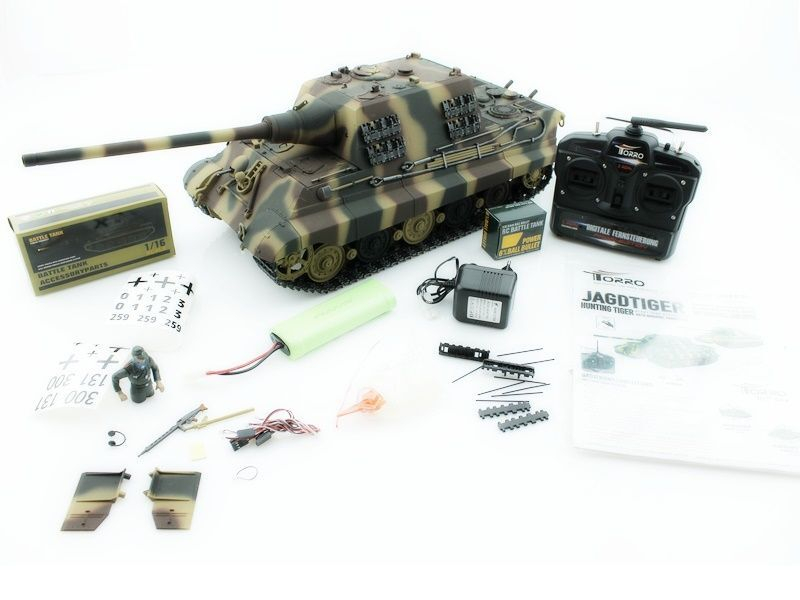 Р/У танк Torro Jagdtiger (Metal Edition) 1/16 2.4G, ИК-пушка, деревянная коробка