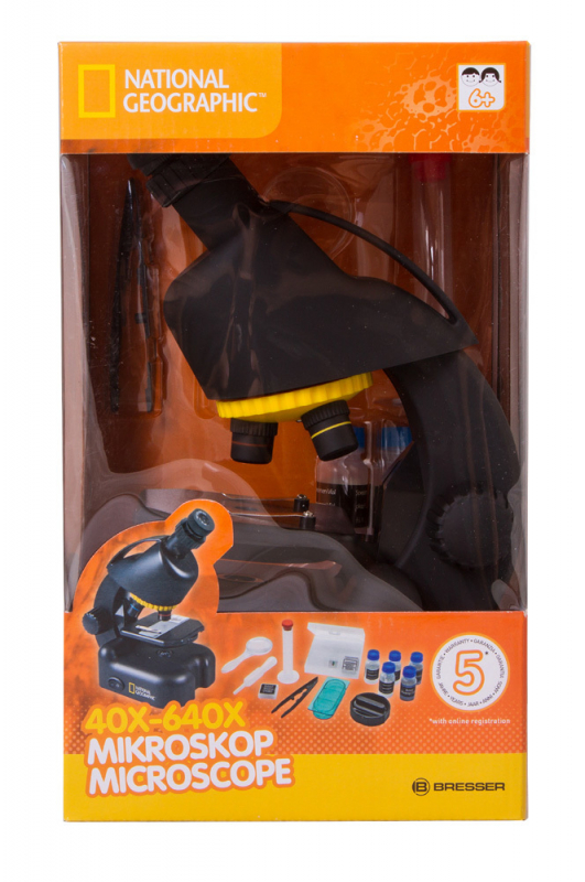 Микроскоп Bresser National Geographic 40&ndash;640x, с адаптером для смартфона