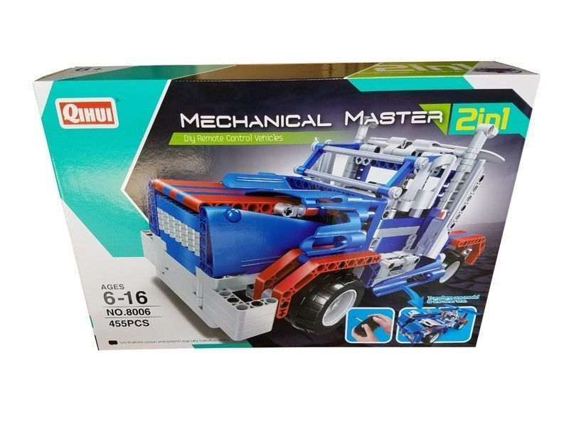 Р/У конструктор Qihui Mechanical Master 2 в 1 Тягач и Спорткар (455 деталей)