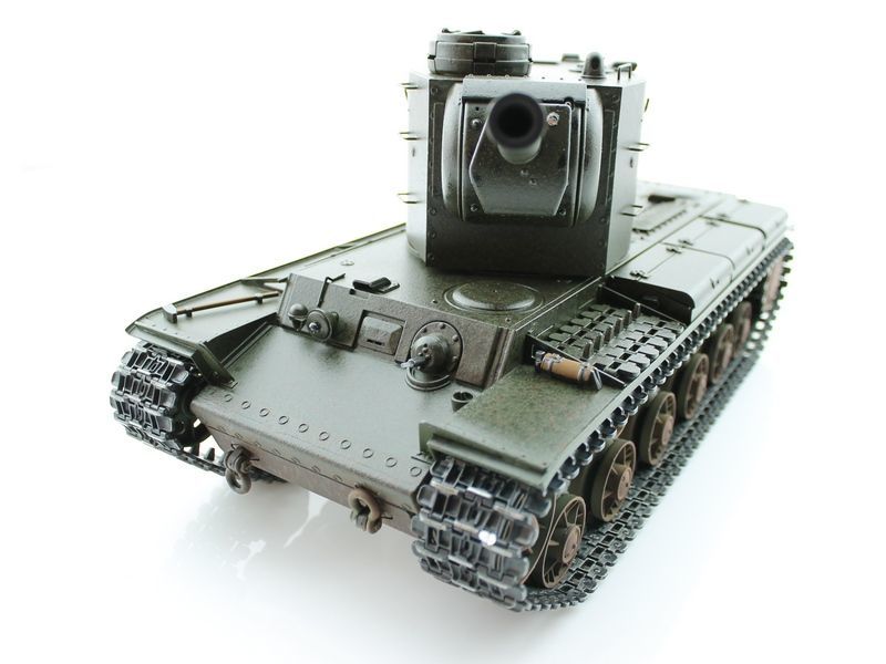 Радиоуправляемый танк Torro КВ-2 1/16 2.4G, СССР, зеленый, ИК-пушка, деревянная коробка