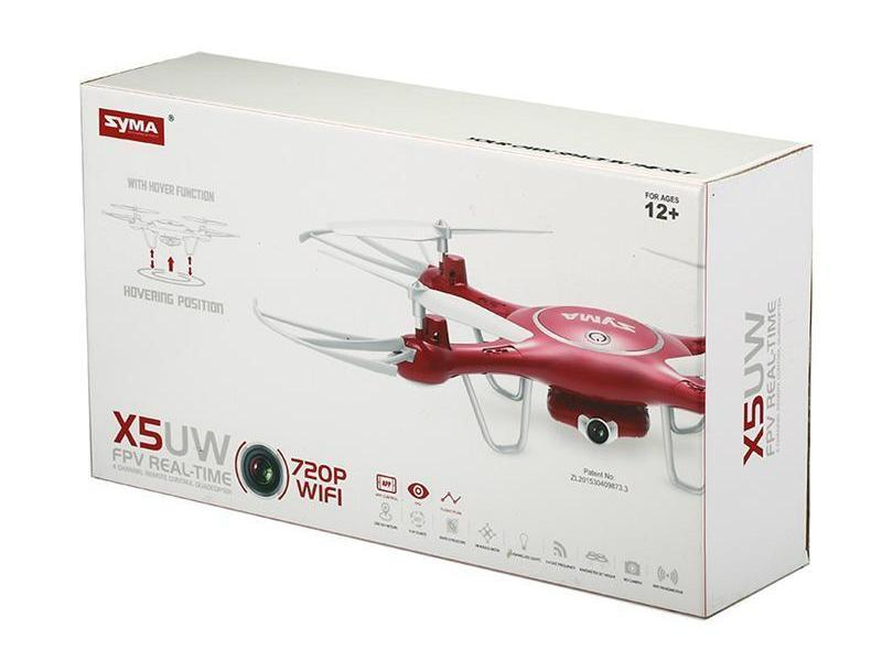 Р/У квадрокоптер Syma X5UW с FPV трансляцией Wi-Fi (HD), барометр 2.4G RTF красный Р/У квадрокоптер Syma X5UW с FPV трансляцией Wi-Fi (HD), барометр 2.4G RTF красный
