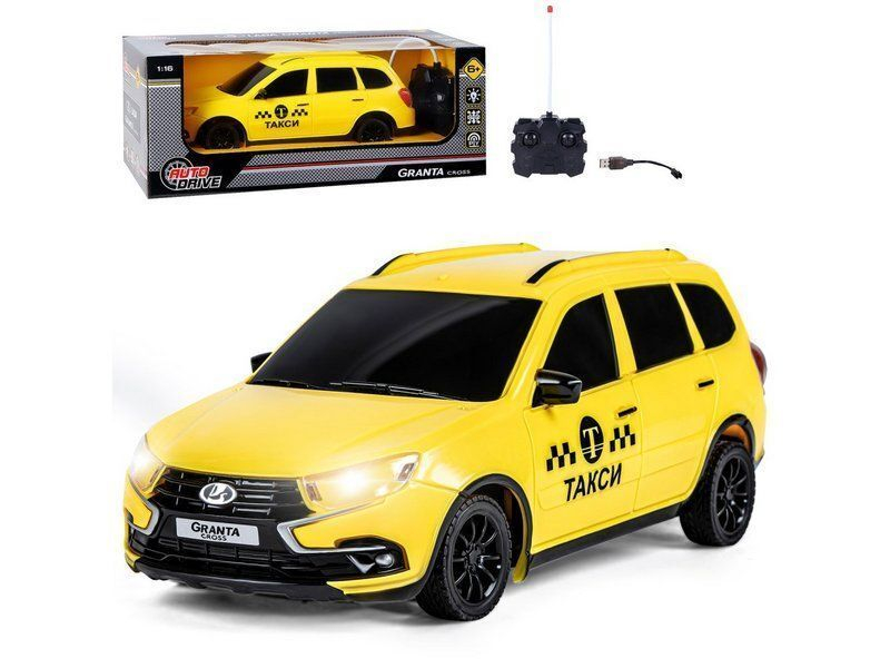 Радиоуправляемая машина AUTODRIVE Lada Granta такси, 1/16, желтый, 40MHz, в/к 34*15*13,5см Радиоуправляемая машина AUTODRIVE Lada Granta такси, 1/16, желтый, 40MHz, в/к 34*15*13,5см