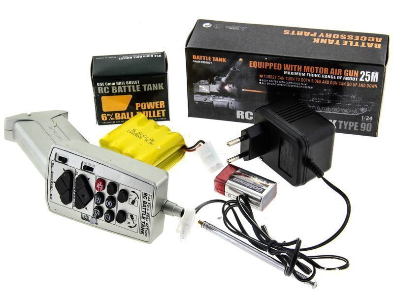 Р/У танк Heng Long 1/24 TYPE 90, стреляет шариками, RTR