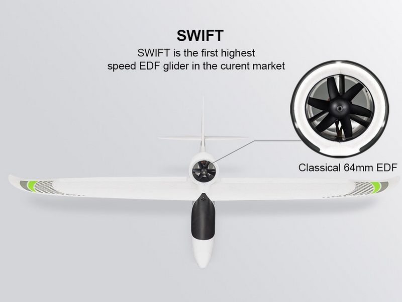 Радиоуправляемый планер Top RC Swift (EDF Power System) 1200мм PNP Радиоуправляемый планер Top RC Swift (EDF Power System) 1200мм PNP