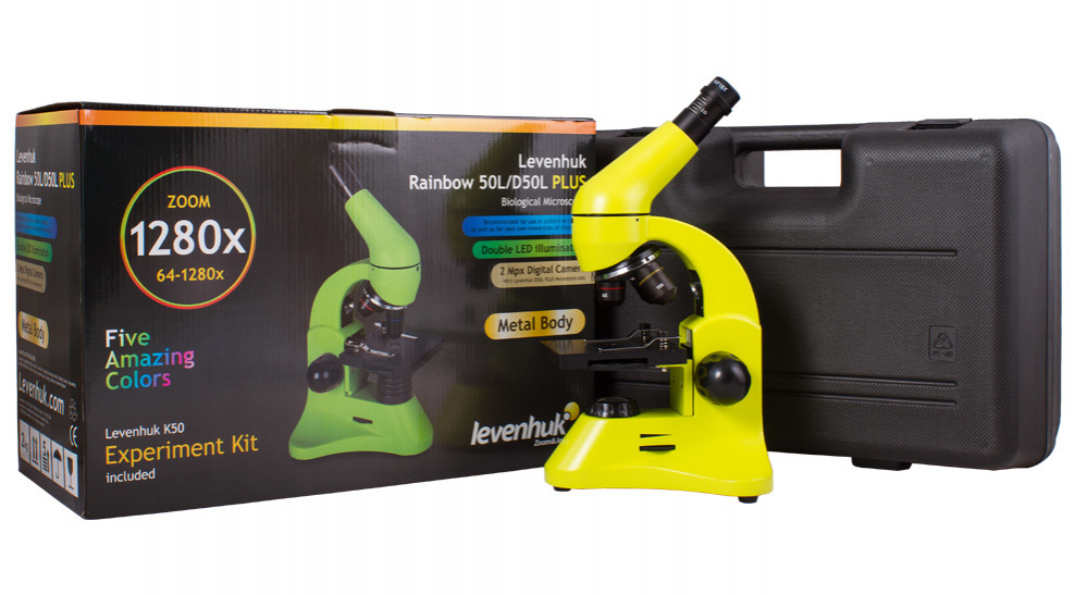 Микроскоп Levenhuk Rainbow 50L PLUS Lime\Лайм Микроскоп Levenhuk Rainbow 50L PLUS Lime\Лайм