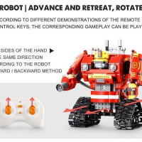 Радиоуправляемый конструктор CADA 2 в 1 пожарный робот-трансформер (538 деталей)
