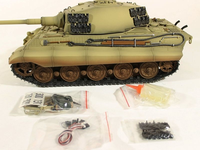 Р/У танк Torro King Tiger (башня Henschel) 1/16 2.4G, ИК-пушка, деревянная коробка