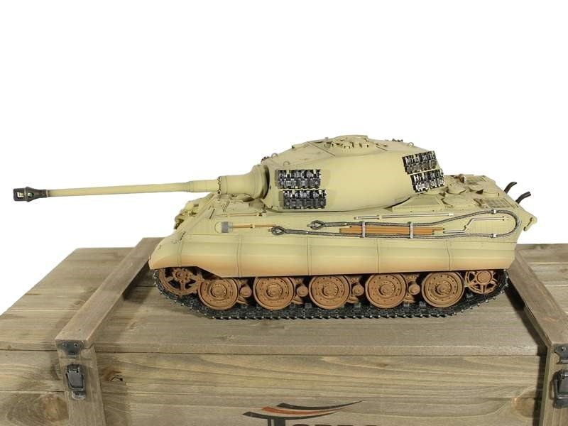 Р/У танк Torro King Tiger (башня Henschel) 1/16 2.4G, ИК-пушка, деревянная коробка