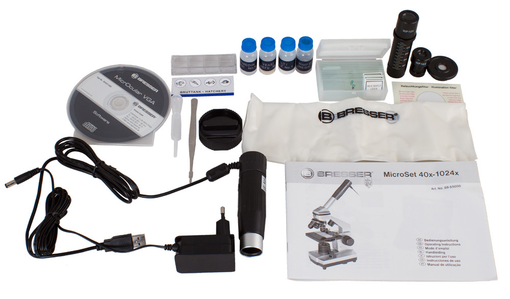 Микроскоп цифровой Bresser Junior 40x&ndash;1024x, в кейсе