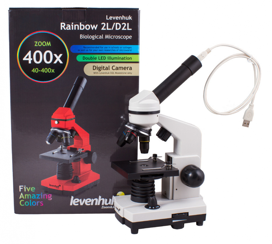 Микроскоп Levenhuk Rainbow D2L, 0,3 Мпикс, Moonstone\Лунный камень