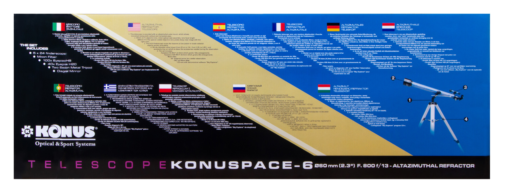 Телескоп Konus Konuspace-6 60/800 AZ