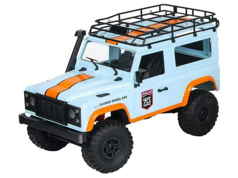 Радиоуправляемая машина MN MODEL английский внедорожник Defender D90 (голубой) 4WD 2.4G 1/12 RTR
