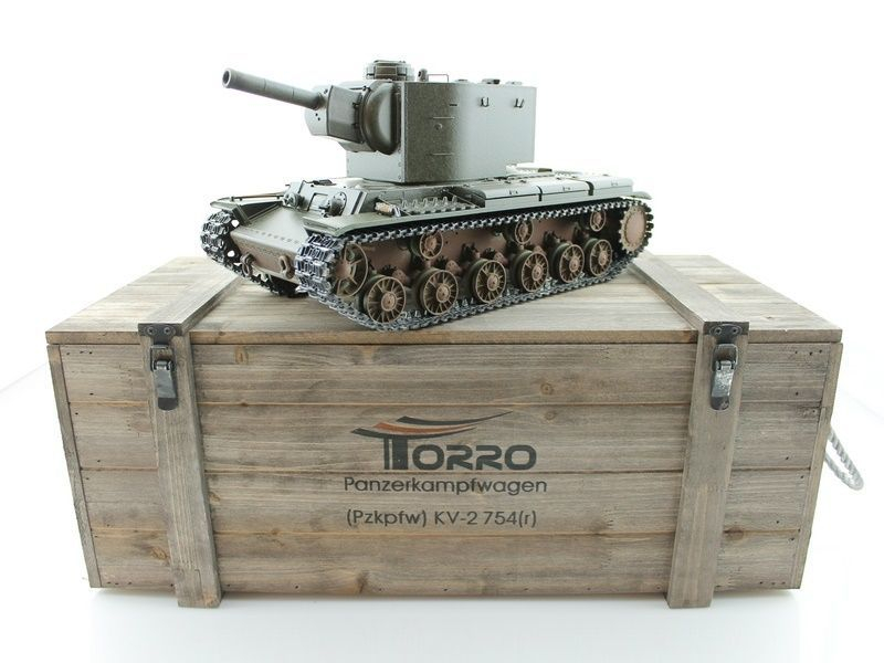 Радиоуправляемый танк Torro КВ-2 1/16 2.4G, СССР, зеленый, ВВ-пушка, деревянная коробка Радиоуправляемый танк Torro КВ-2 1/16 2.4G, СССР, зеленый, ВВ-пушка, деревянная коробка
