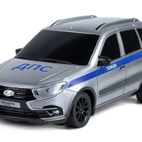 Радиоуправляемая машина AUTODRIVE Lada Granta полиция, 1/16, серебристый, 40MHz, в/к 34*15*13,5см