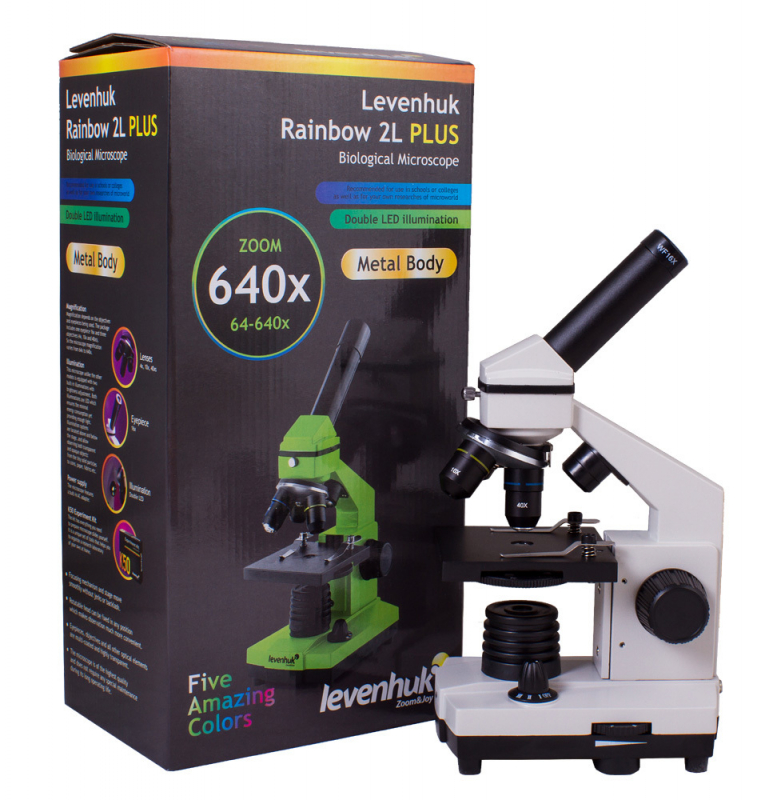 Микроскоп Levenhuk Rainbow 2L PLUS Moonstone\Лунный камень Микроскоп Levenhuk Rainbow 2L PLUS Moonstone\Лунный камень