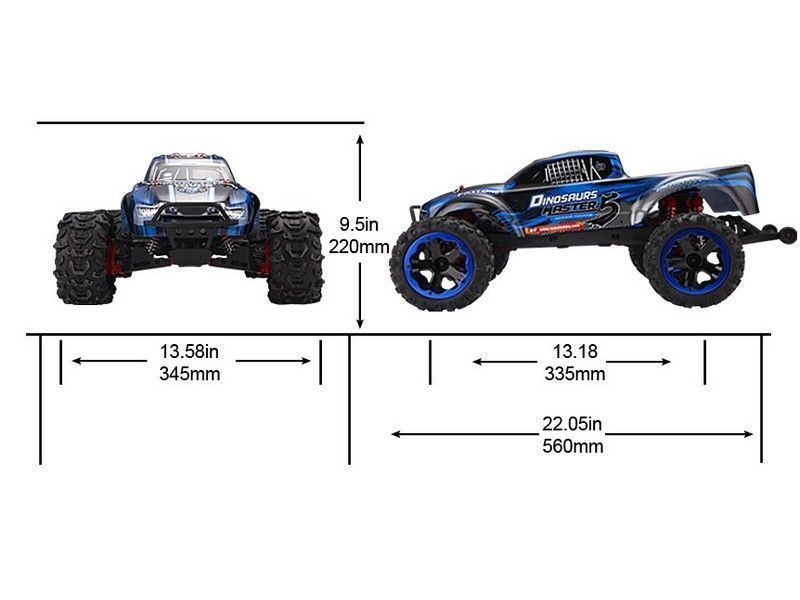 Радиоуправляемый монстр Remo Hobby Dinosaurs Master Brushless UPGRADE (синий) 4WD 2.4G 1/8 RTR