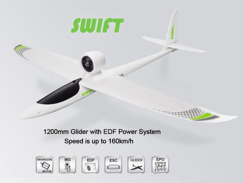 Радиоуправляемый планер Top RC Swift (EDF Power System) 1200мм PNP Радиоуправляемый планер Top RC Swift (EDF Power System) 1200мм PNP
