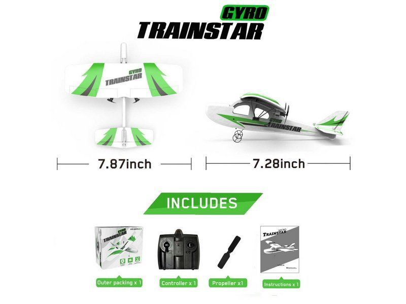 Радиоуправляемый самолет Volantex RC Trainstar Micro 200мм 2.4G 2ch LiPo RTF with Gyro