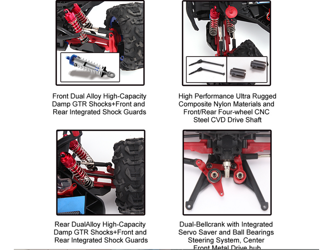 Радиоуправляемый монстр Remo Hobby Dinosaurs Master Brushless UPGRADE (красный) 4WD 2.4G 1/8 RTR