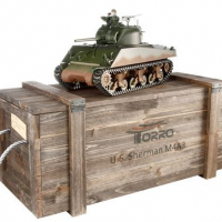 Радиоуправляемый танк Torro Sherman M4A3, 1/16 2.4G, ИК-пушка, деревянная коробка