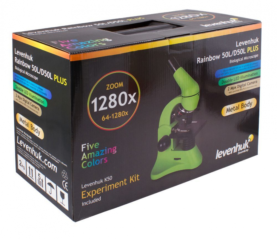 Микроскоп Levenhuk Rainbow 50L PLUS Lime\Лайм Микроскоп Levenhuk Rainbow 50L PLUS Lime\Лайм