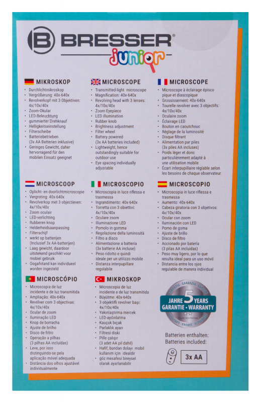 Микроскоп Bresser Junior 40&ndash;640x