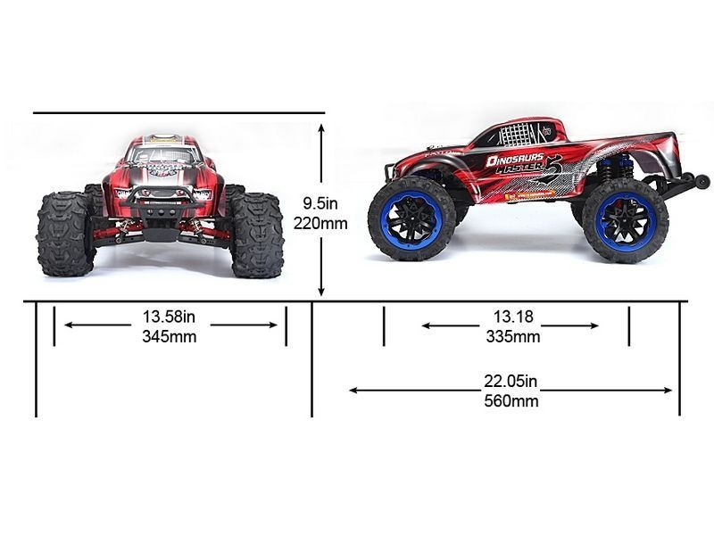 Радиоуправляемый монстр Remo Hobby Dinosaurs Master Brushless (красный) 4WD 2.4G 1/8 RTR