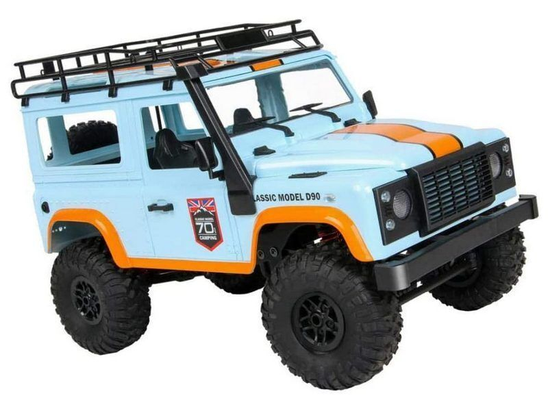 Радиоуправляемая машина MN MODEL английский внедорожник Defender D90 (голубой) 4WD 2.4G 1/12 RTR
