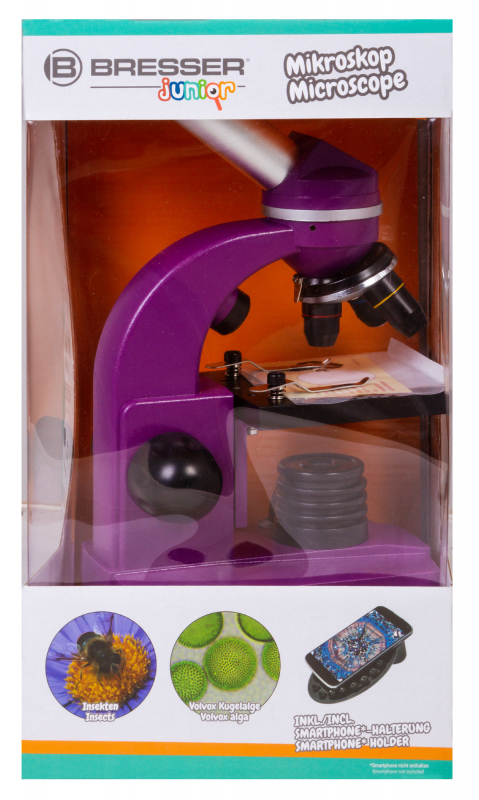 Микроскоп Bresser Junior Biolux SEL 40–1600x, фиолетовый