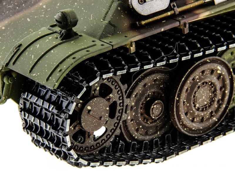 Радиоуправляемый танк Taigen 1/16 Panther type F (Германия) HC версия, башня на 360, подшипники в ред., 2.4G RTR