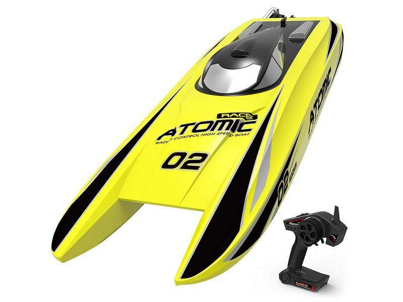 Радиоуправляемый катамаран Volantex RC ATOMIC 700 желтый Brushless 2.4G LiPo RTR