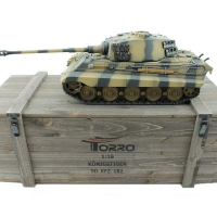 Р/У танк Torro King Tiger (башня Henschel) 1/16 2.4G, ВВ-пушка, деревянная коробка