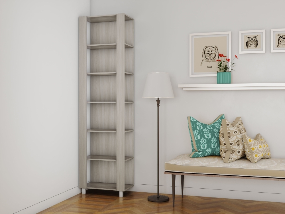 Стеллаж модульный Мебельная компания Е1 Универсальный 35х44х220, Ясень Шимо Светлый