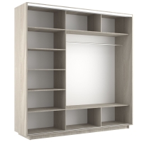 Шкаф-купе Экспресс, 2дв.-Зеркала, 180х60х220, Ясень шимо светлый