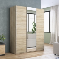 Шкаф-купе Прайм, 3дв. ДСП/Зеркало/ДСП/доводчики, 180х57х230, Сонома