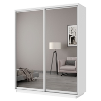 Шкаф-купе Экспресс, 2дв.-Зеркала, 180х45х220, Белый снег