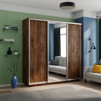 Шкаф-купе Экспресс 3дв. ДСП/Зеркало/ДСП, 210х60х240, Дуб табачный