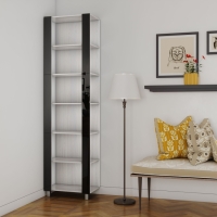 Стеллаж модульный Мебельная компания Е1 Универсальный Черное стекло 35х44х240, Ясень Анкор Светлый