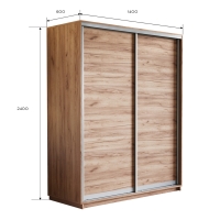 Шкаф-купе Экспресс, 2дв.-ДСП, 140х60х240, Крафт табачный