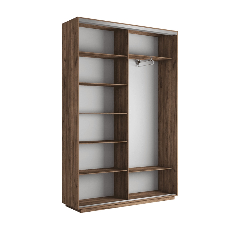 Шкаф-купе Экспресс, 2дв. ДСП/Зеркало, 120х45х240, Крафт табачный