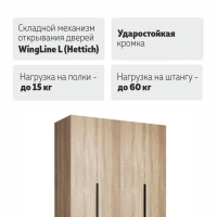 Распашной шкаф Локер 800+800 "WingLine" Сонома