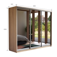 Шкаф-купе Экспресс 3дв.-зеркала, 180х60х220, Сонома