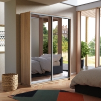 Шкаф-купе Экспресс, 2дв.-Зеркала, 160х45х240, Сонома